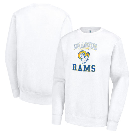 Women's G-III 4Her by Carl Banks White Los Angeles Rams Team Logo Graphic Tri-Blend Pullover Sweatshirt