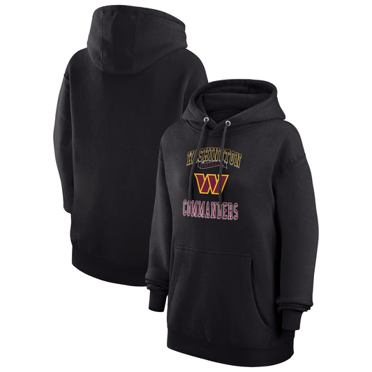 Women's G-III 4Her by Carl Banks Black Washington Commanders Team Logo Graphic Fleece Tri-Blend Pullover Hoodie