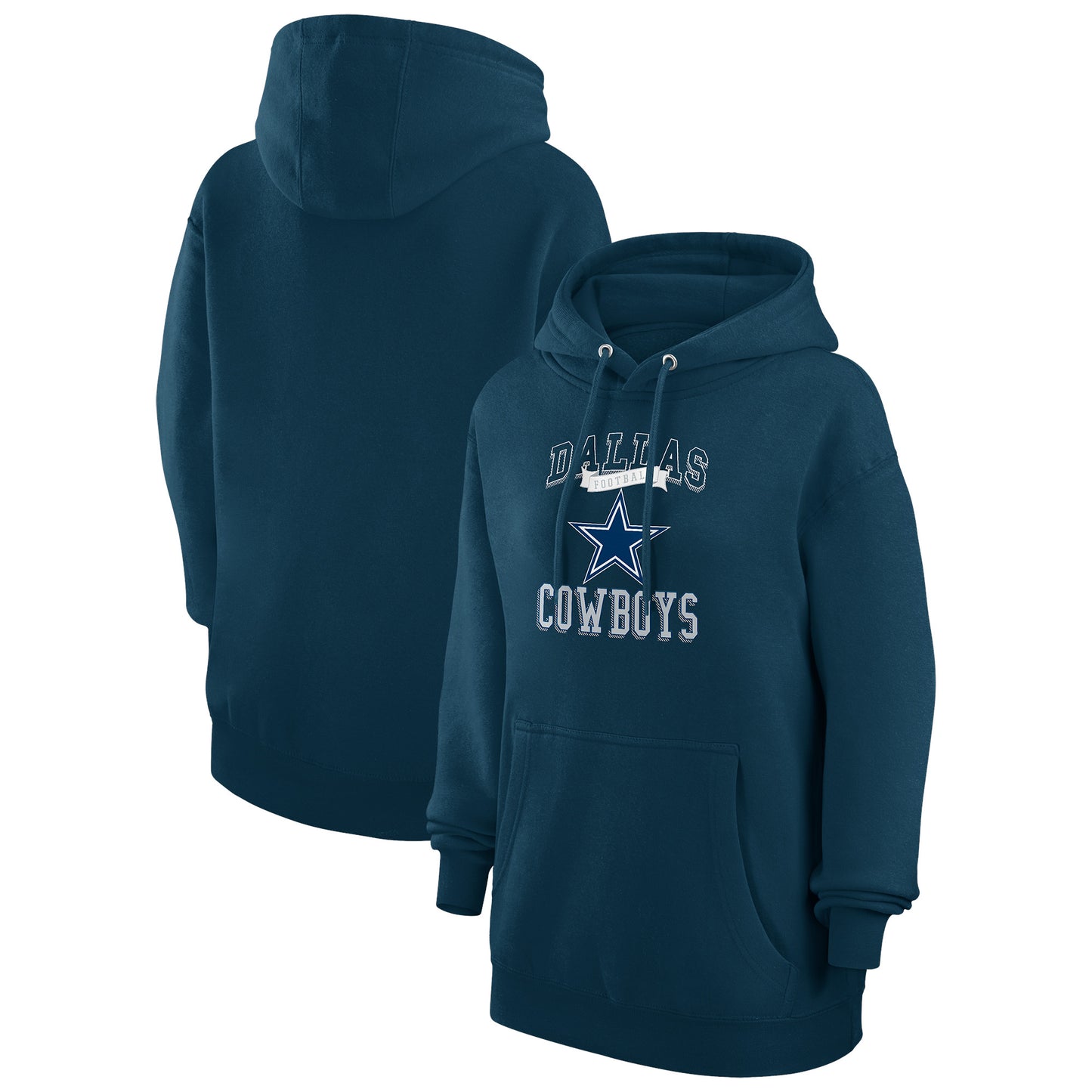 Women's G-III 4Her by Carl Banks Navy Dallas Cowboys Team Logo Graphic Fleece Tri-Blend Pullover Hoodie