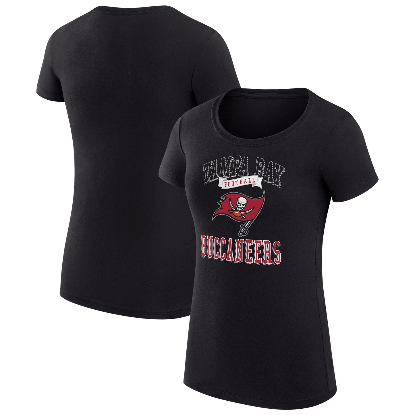 Women's G-III 4Her by Carl Banks Black Tampa Bay Buccaneers Team Logo Graphic Fitted T-Shirt