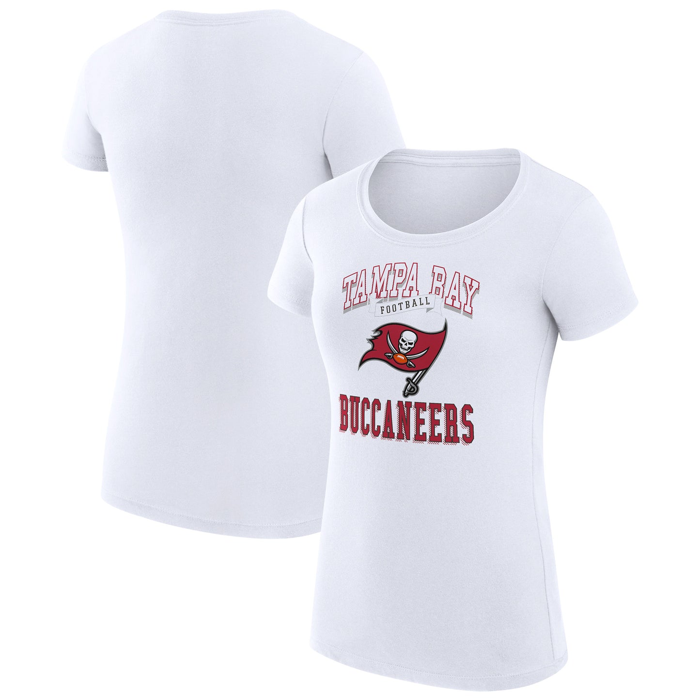 Women's G-III 4Her by Carl Banks White Tampa Bay Buccaneers Team Logo Graphic Fitted T-Shirt