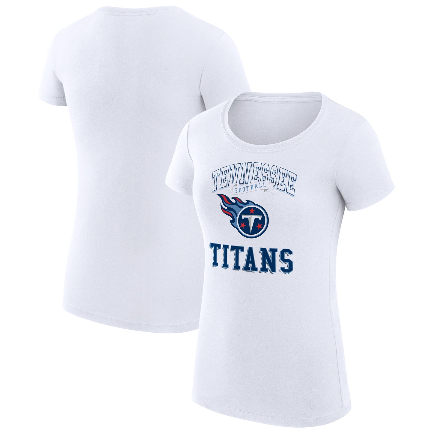 Women's G-III 4Her by Carl Banks White Tennessee Titans Team Logo Graphic Fitted T-Shirt