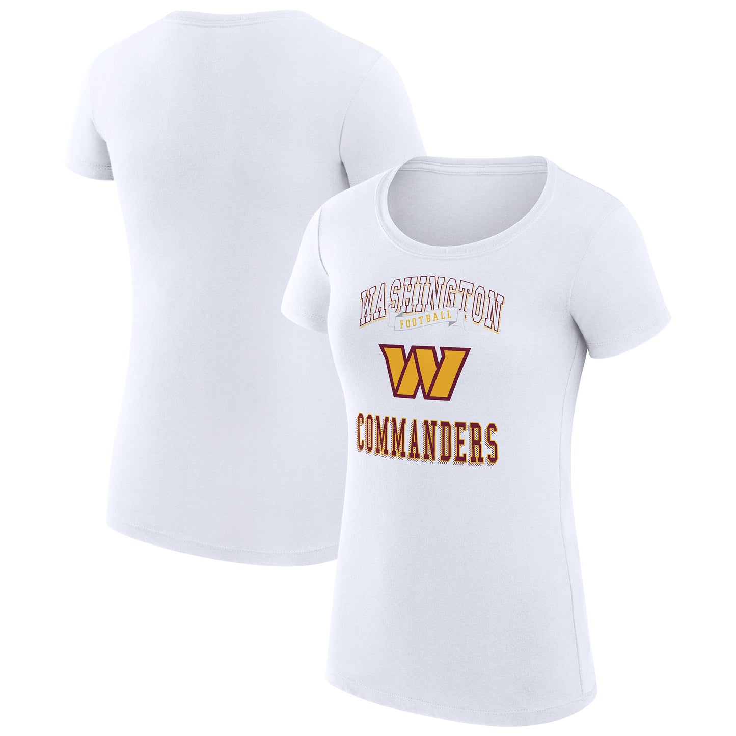 Women's G-III 4Her by Carl Banks White Washington Commanders Team Logo Graphic Fitted T-Shirt