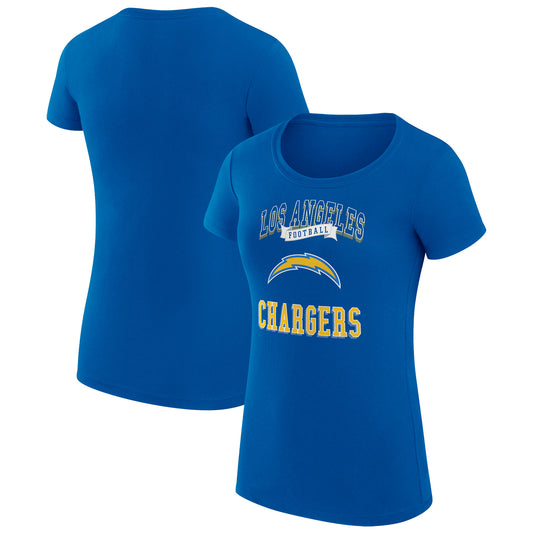 Women's G-III 4Her by Carl Banks Royal Los Angeles Chargers Team Logo Graphic Fitted T-Shirt