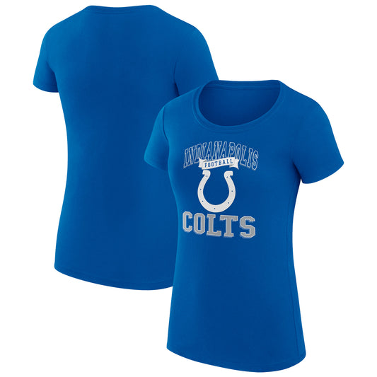 Women's G-III 4Her by Carl Banks Royal Indianapolis Colts Team Logo Graphic Fitted T-Shirt