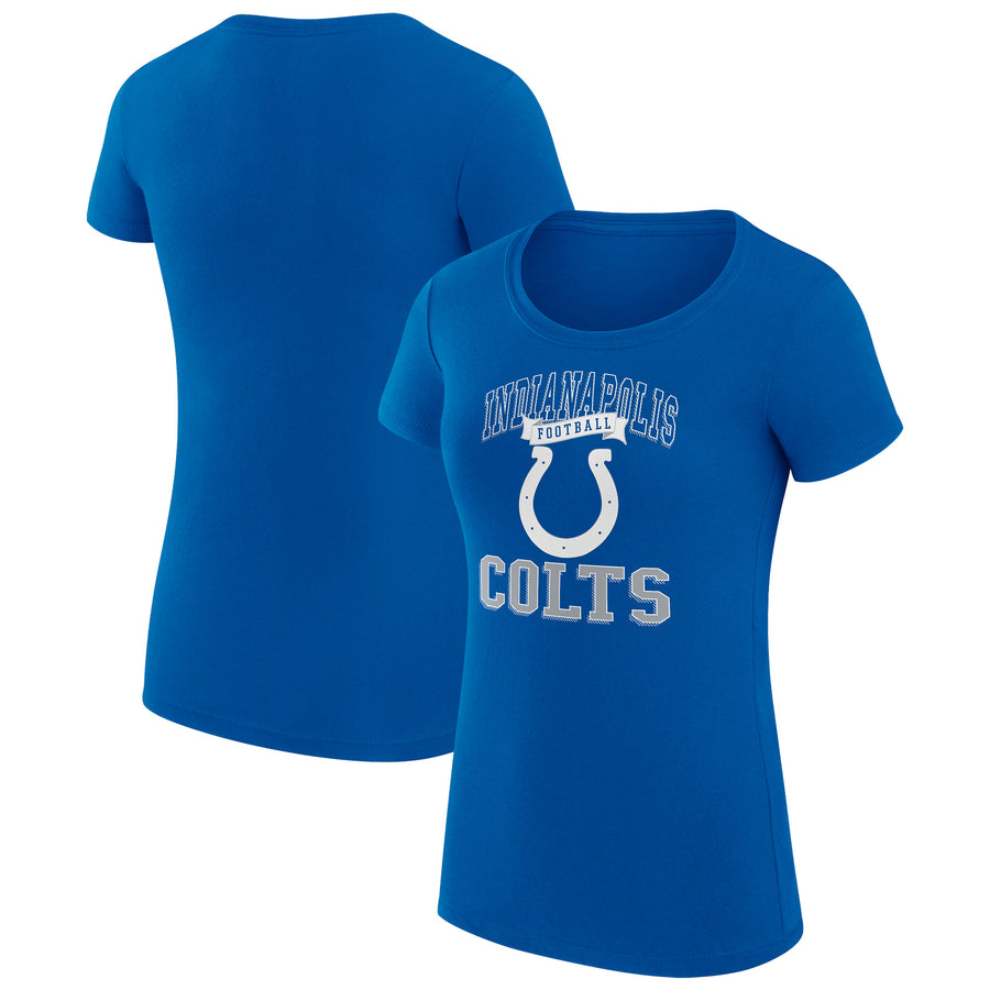 Women's G-III 4Her by Carl Banks Royal Indianapolis Colts Team Logo Graphic Fitted T-Shirt