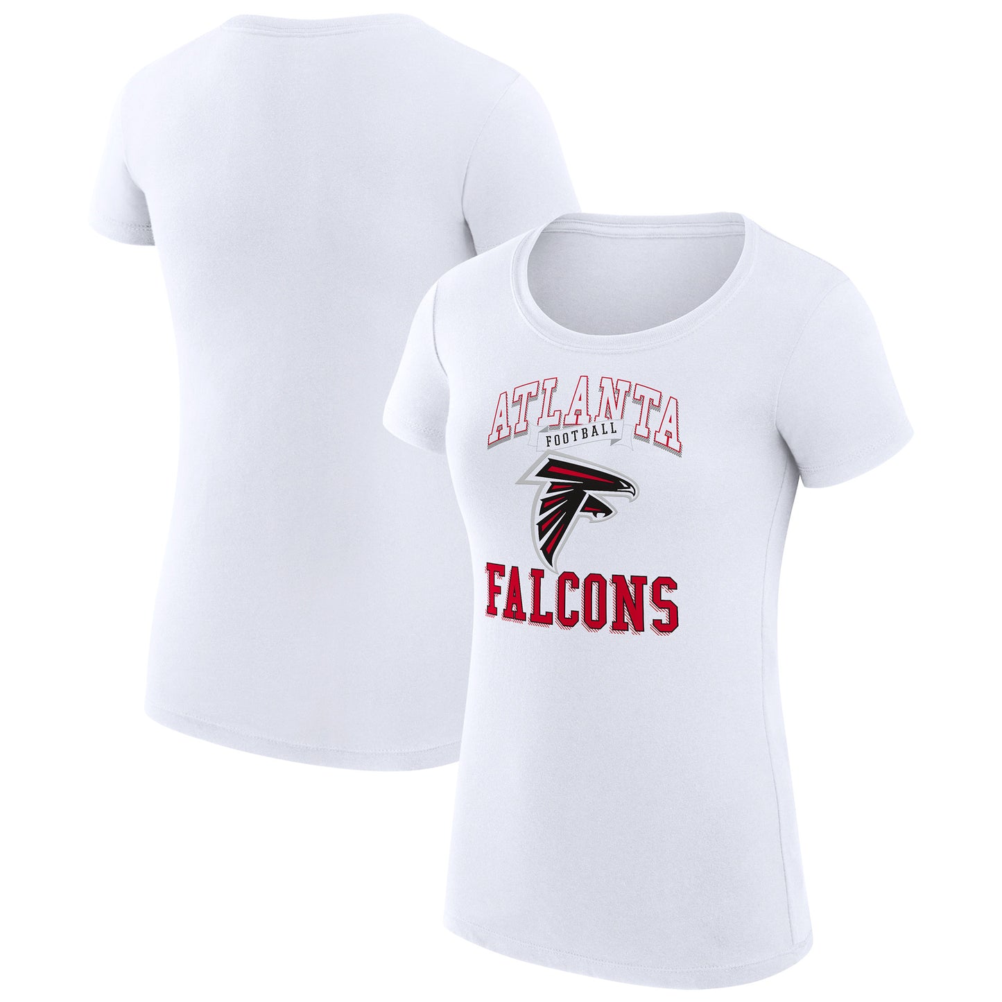 Women's G-III 4Her by Carl Banks White Atlanta Falcons Team Logo Graphic Fitted T-Shirt