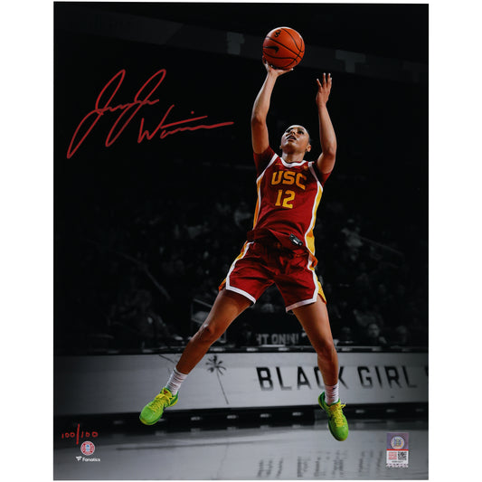 JuJu Watkins USC Trojans Autographed 11" x 14" Jump Shot Spotlight Photograph - Signed in Red Ink - Limited Edition #100/100