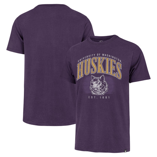 Men's '47 Purple Washington Huskies Double Header Franklin T-Shirt