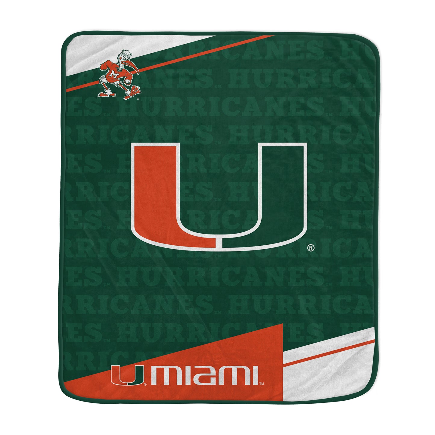 Pegasus Miami Hurricanes 50" x 60" Diagonal Ghost Ultra Soft Blanket