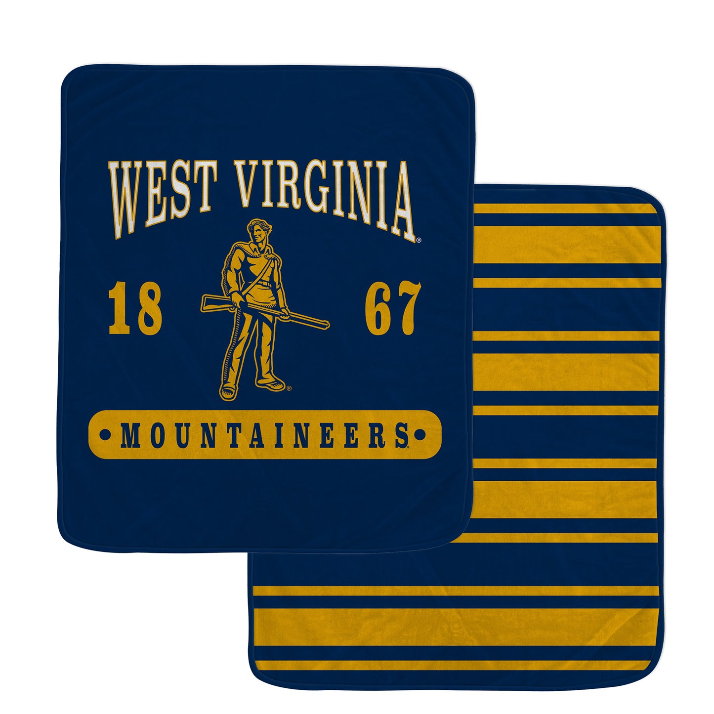 Pegasus West Virginia Mountaineers 60” x 70” Varsity Plaque Double-Sided Blanket