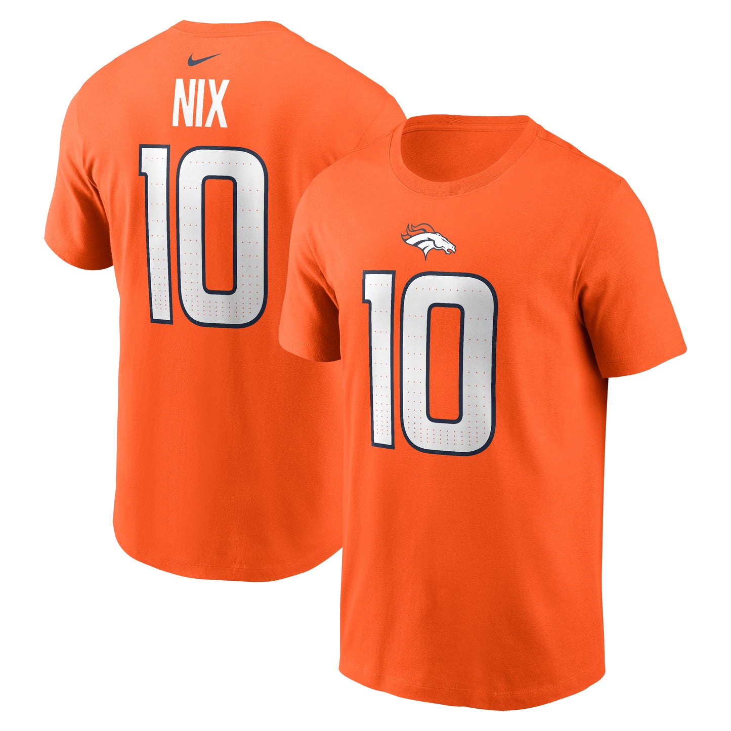 Youth Nike Bo Nix Orange Denver Broncos 2024 NFL Draft Name & Number T-Shirt