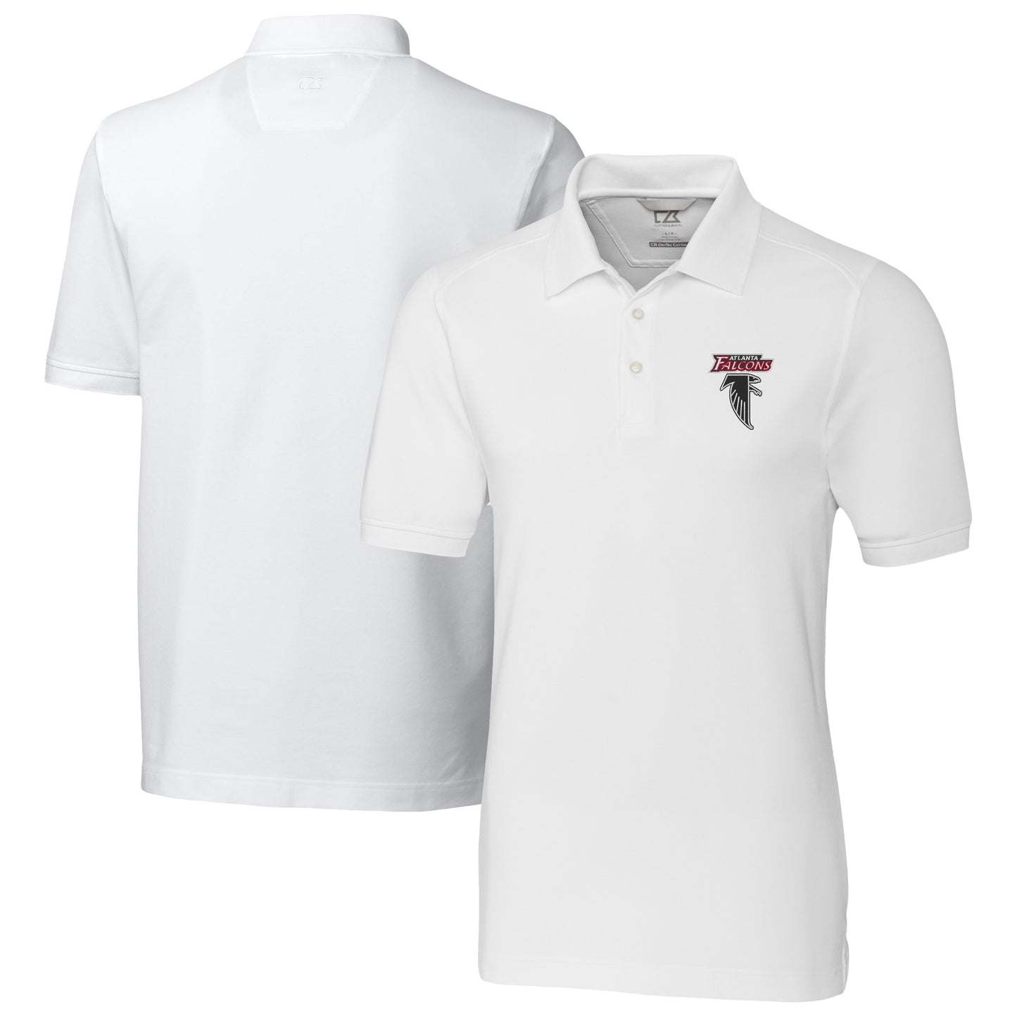 Men's Cutter & Buck White Atlanta Falcons Advantage DryTec Tri-Blend Pique Polo