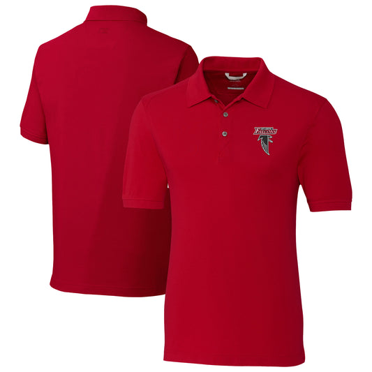 Men's Cutter & Buck Red Atlanta Falcons Advantage DryTec Tri-Blend Pique Polo