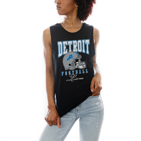 Women's Gameday Couture Black Detroit Lions Preseason Opener Racerback Tank Top