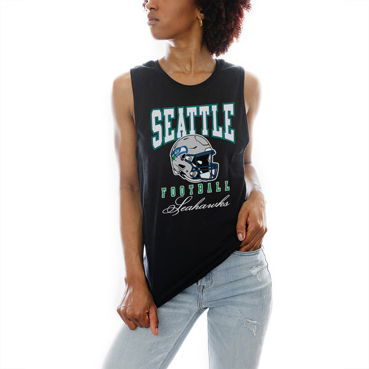 Women's Gameday Couture Black Seattle Seahawks Preseason Opener Racerback Tank Top