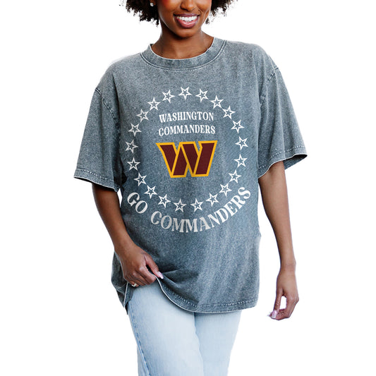 Women's Gameday Couture Gray Washington Commanders On Point Oversized Slogan T-Shirt