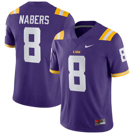 Men's Nike Malik Nabers Purple LSU Tigers Alumni Player Game Jersey