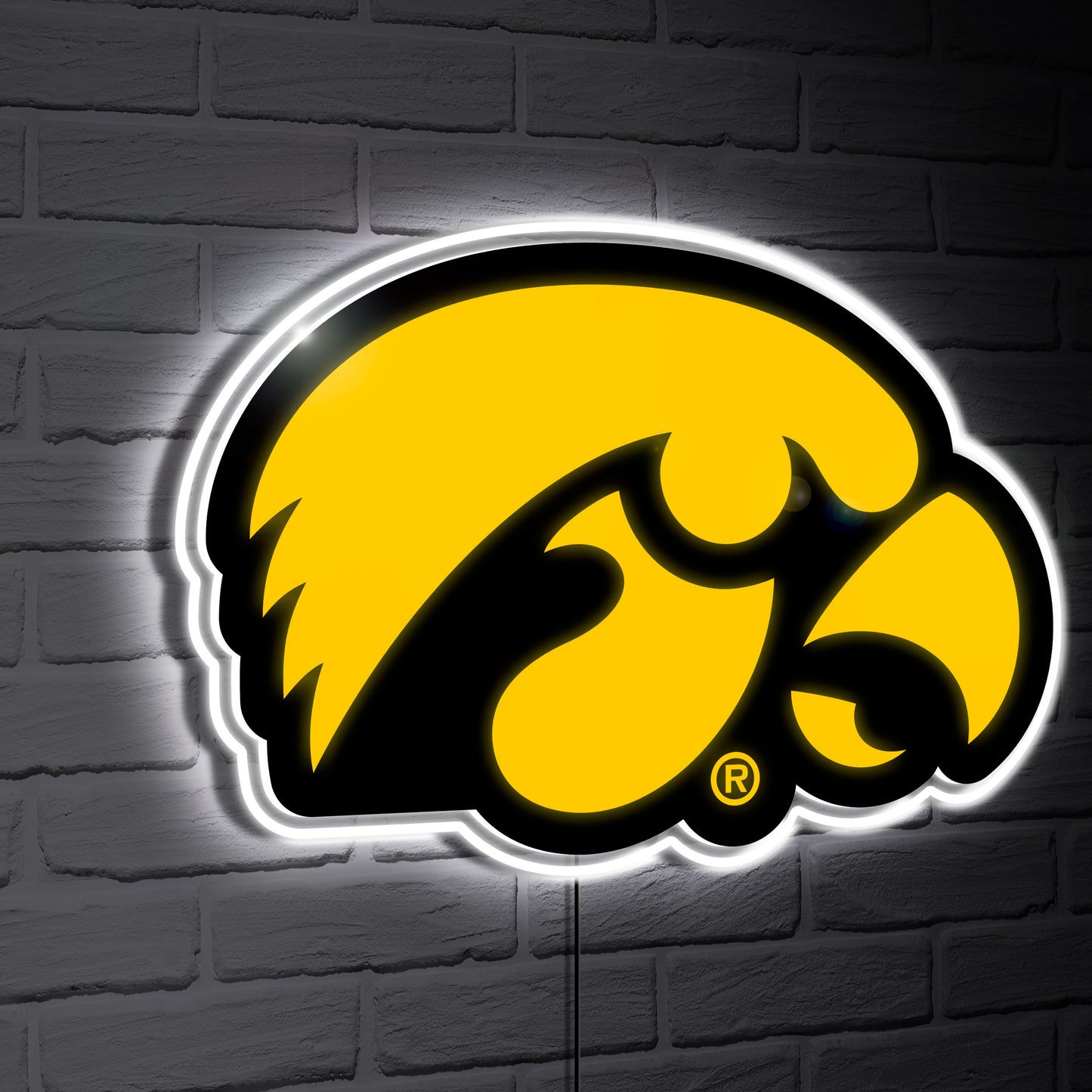 Iowa Hawkeyes LED Team Logo Shaped Lighted Wall Sign