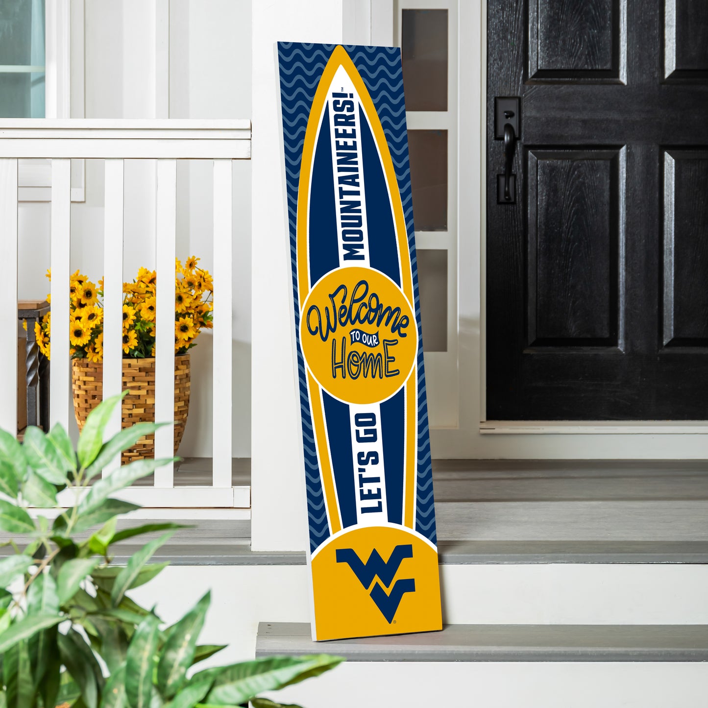 West Virginia Mountaineers 47" Surfboard Summer Porch Leaner Welcome Wall Sign