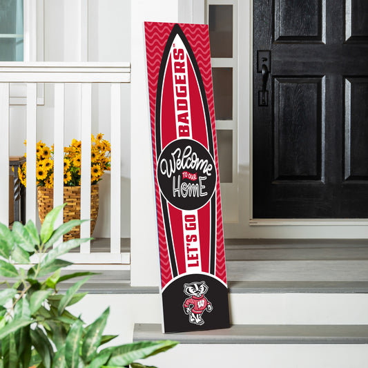 Wisconsin Badgers 47" Surfboard Summer Porch Leaner Welcome Wall Sign