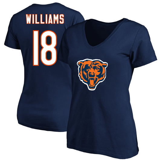 Women's Fanatics Caleb Williams Navy Chicago Bears 2024 NFL Draft First Round Pick Plus Size Name & Number T-Shirt