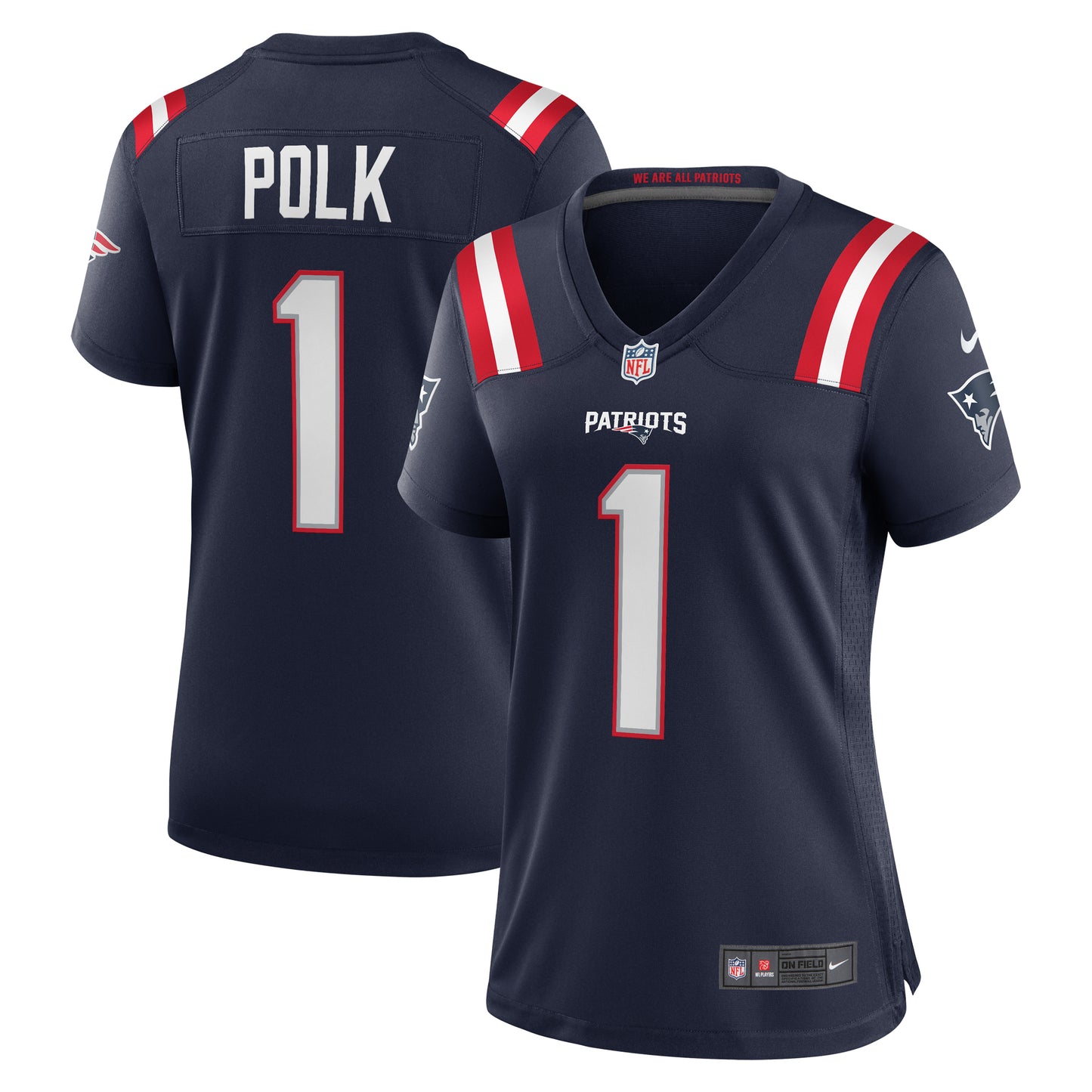 Women's Nike Ja'Lynn Polk  Navy New England Patriots Team Game Jersey