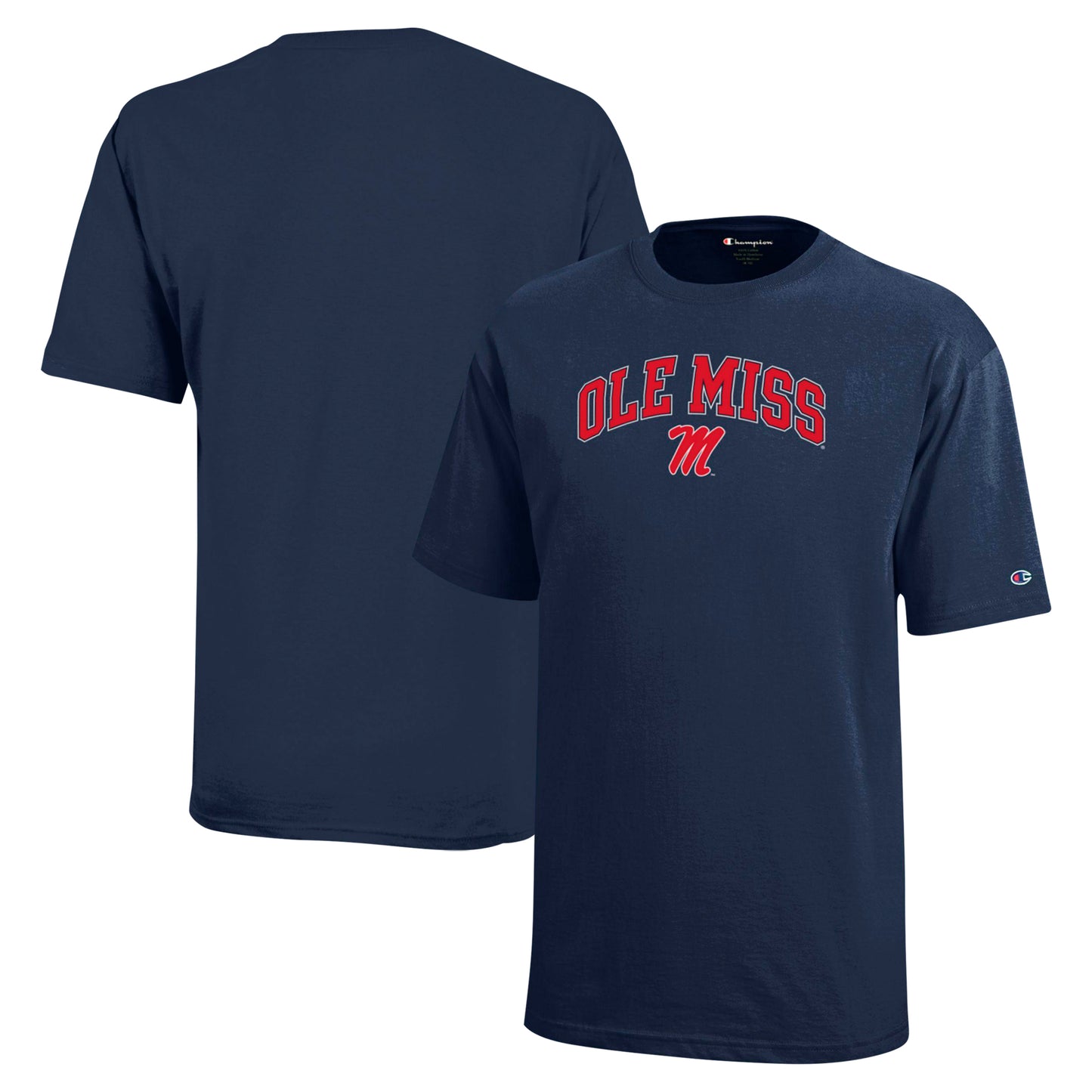 Youth Champion Navy Ole Miss Rebels Arch Over Logo T-Shirt