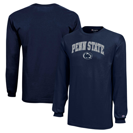 Youth Champion Navy Penn State Nittany Lions Arch Over Logo Long Sleeve T-Shirt