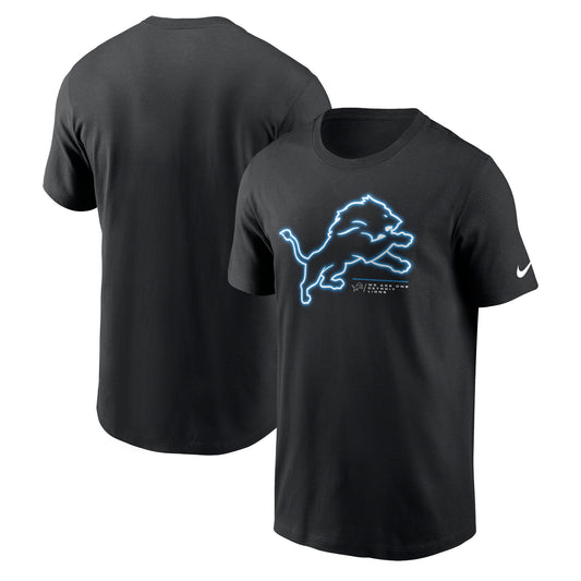 Men's Nike Black Detroit Lions Wordmark Essential T-Shirt