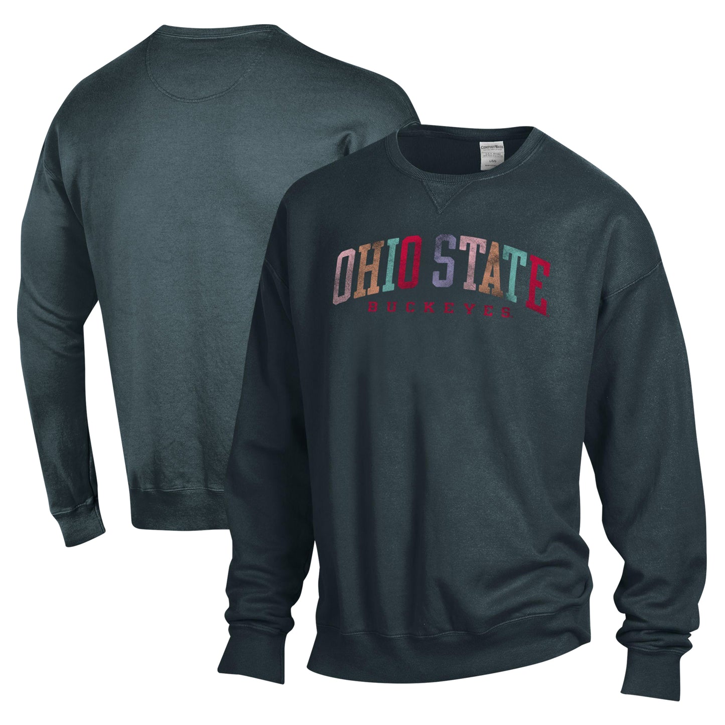 Unisex ComfortWash Gray Ohio State Buckeyes Oversized Pullover Sweatshirt