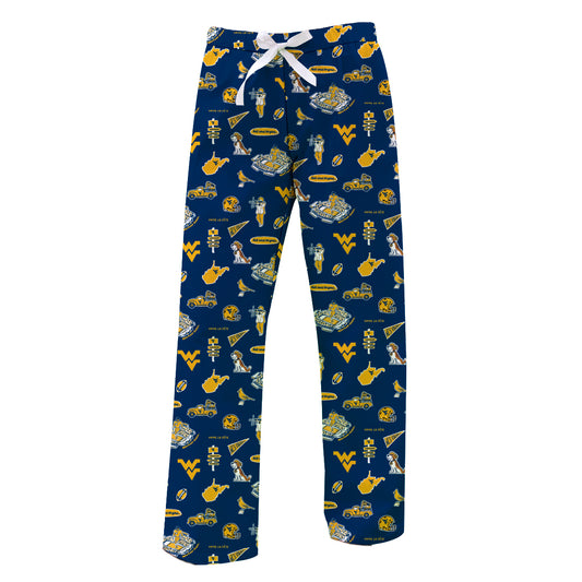 Women's Vive La Fete Navy West Virginia Mountaineers Impressions Lounge Pants