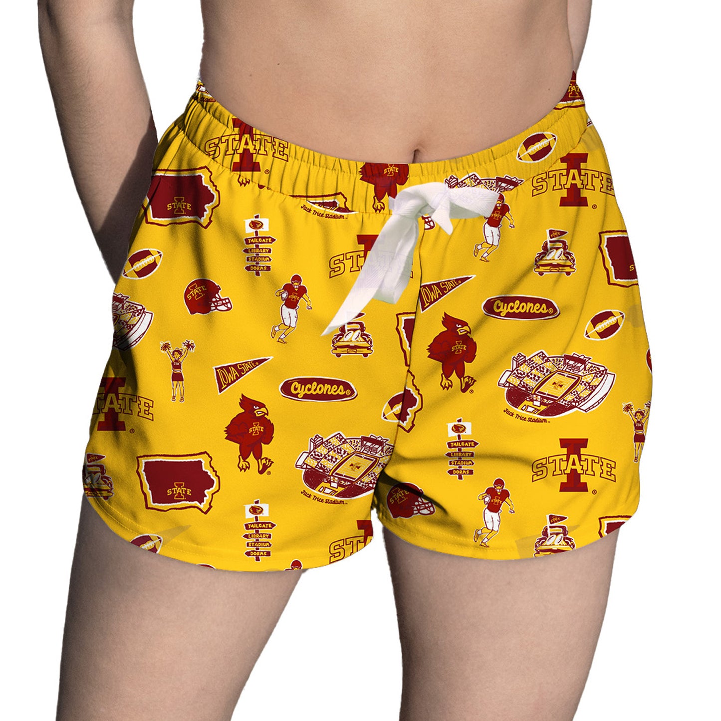 Women's Vive La Fete Gold Iowa State Cyclones Impressions Artwork Lounge Shorts