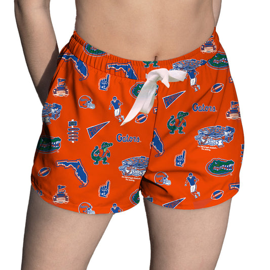 Women's Vive La Fete Orange Florida Gators Impressions Artwork Lounge Shorts