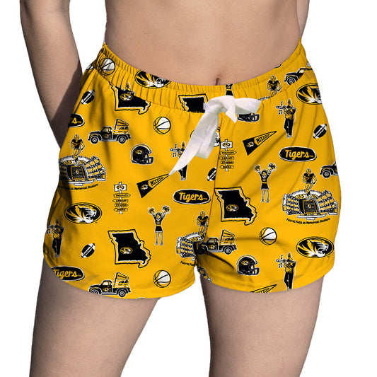 Women's Vive La Fete Gold Missouri Tigers Impressions Artwork Lounge Shorts