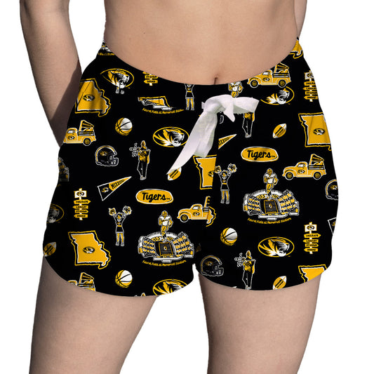 Women's Vive La Fete Black Missouri Tigers Impressions Artwork Lounge Shorts