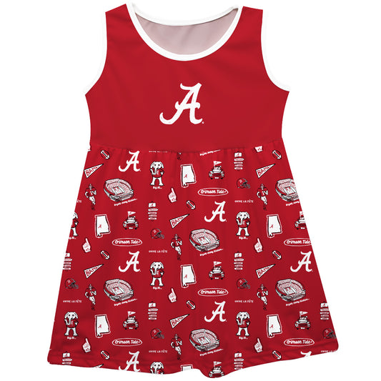 Girls Infant Vive La Fete Crimson Alabama Crimson Tide Impressions Artwork Tank Top Dress