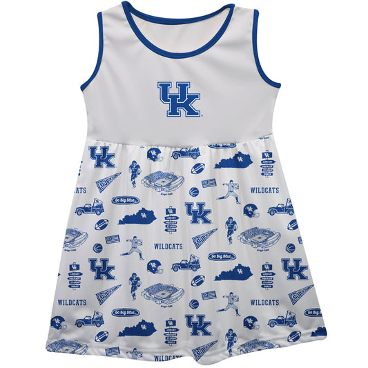 Girls Infant Vive La Fete White Kentucky Wildcats Impressions Artwork Tank Top Dress