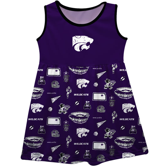 Girls Infant Vive La Fete Purple Kansas State Wildcats Impressions Artwork Tank Top Dress