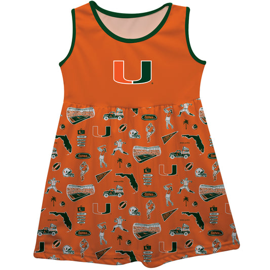 Girls Infant Vive La Fete Orange Miami Hurricanes Impressions Artwork Tank Top Dress