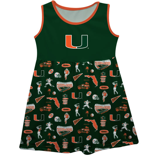 Girls Infant Vive La Fete Green Miami Hurricanes Impressions Artwork Tank Top Dress