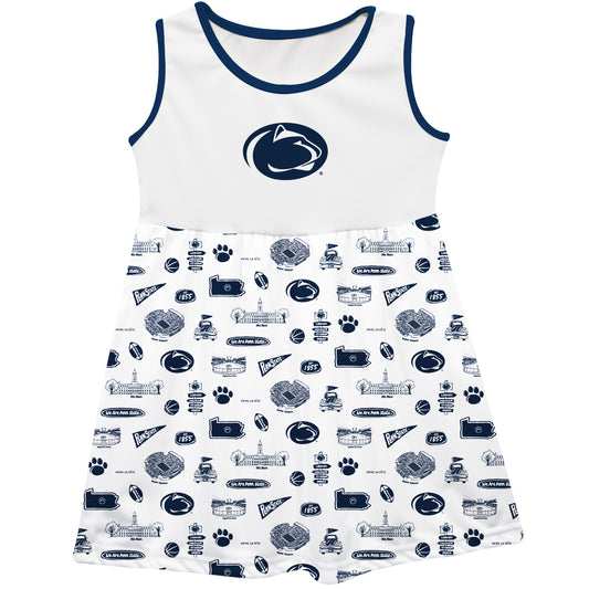 Girls Infant Vive La Fete White Penn State Nittany Lions Impressions Artwork Tank Top Dress