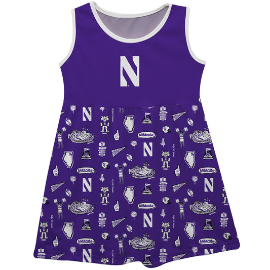 Girls Toddler Vive La Fete Purple Northwestern Wildcats Impressions Artwork Tank Top Dress