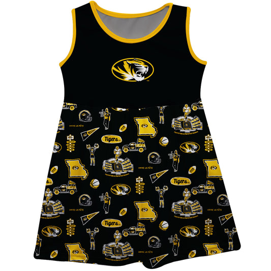 Girls Toddler Vive La Fete Black Missouri Tigers Impressions Artwork Tank Top Dress