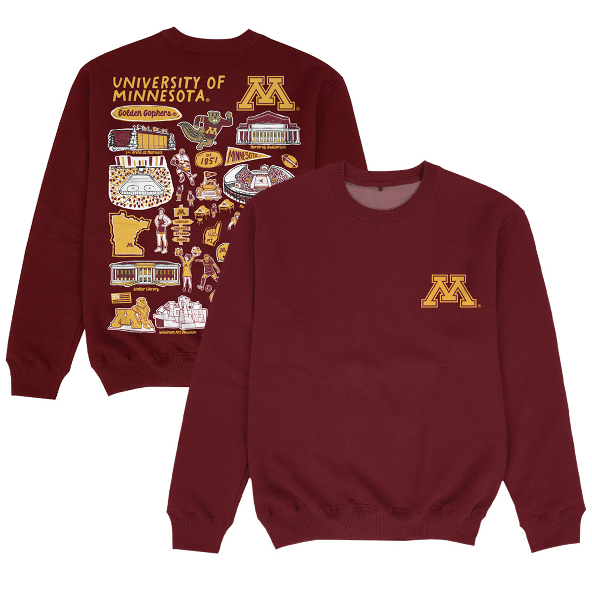 Women's Vive La Fete Maroon Minnesota Golden Gophers Impressions Artwork Pullover Sweatshirt