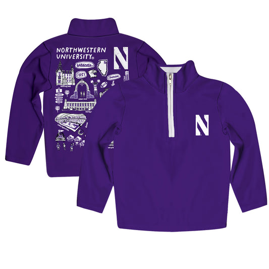 Toddler Vive La Fete Purple  Northwestern Wildcats Impressions Artwork Quarter-Zip Jacket