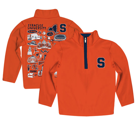 Toddler Vive La Fete Orange  Syracuse Orange Impressions Artwork Quarter-Zip Jacket