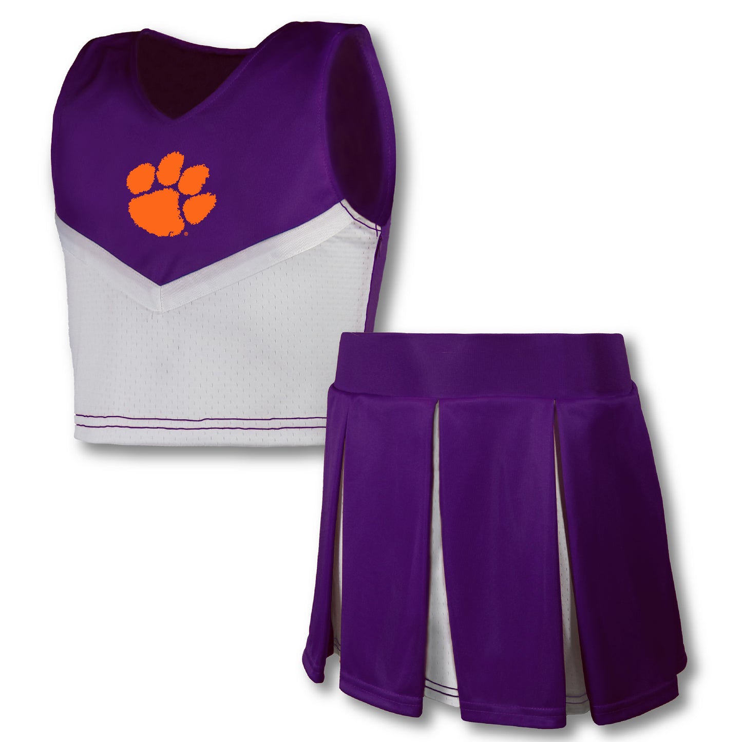 Girls Youth Garb Purple Clemson Tigers Cheerleader Top & Skirt Set