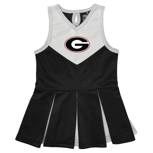 Girls Toddler Garb Black Georgia Bulldogs Cheerleader Dress