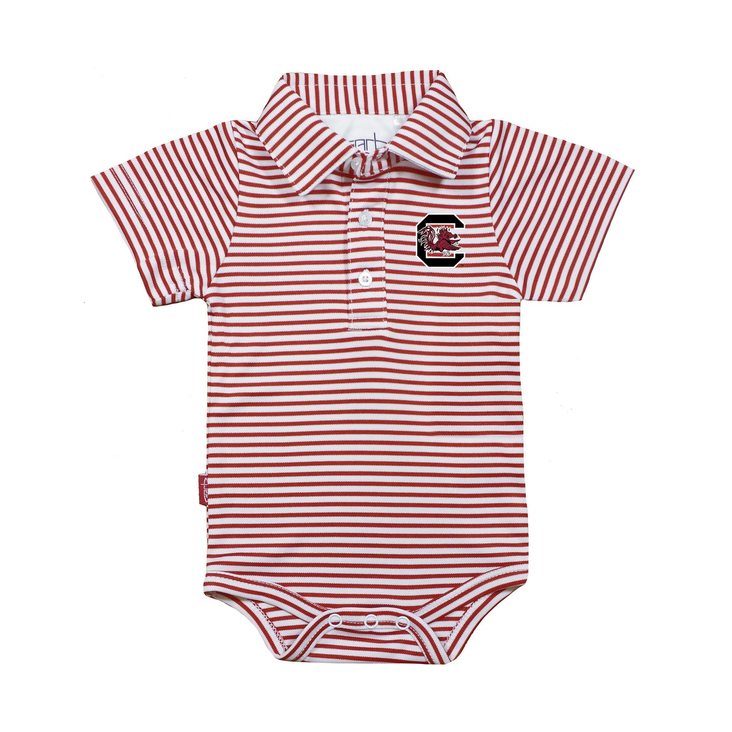 Infant Garb Garnet/White South Carolina Gamecocks Carson Polo Bodysuit